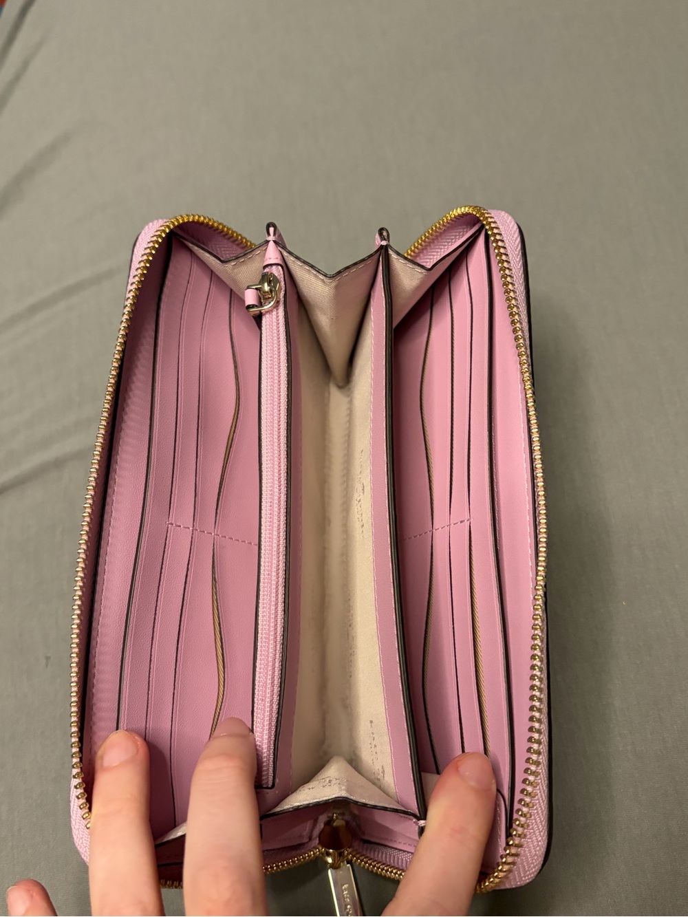 NWT Kate Spade Large Continental Wallet in Quartz Pin with Gold Hardware - Picture 7 of 10